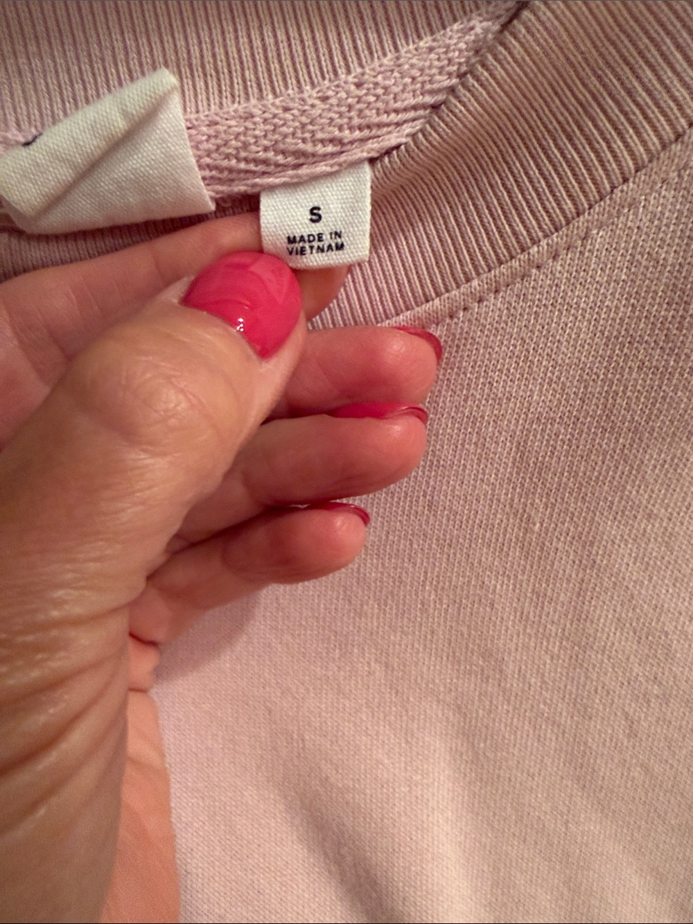 GAP Light Pink Tie-Front Short Sleeve Sweatshirt - Picture 3 of 4